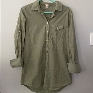 J. Crew Light Green Linen Tunic